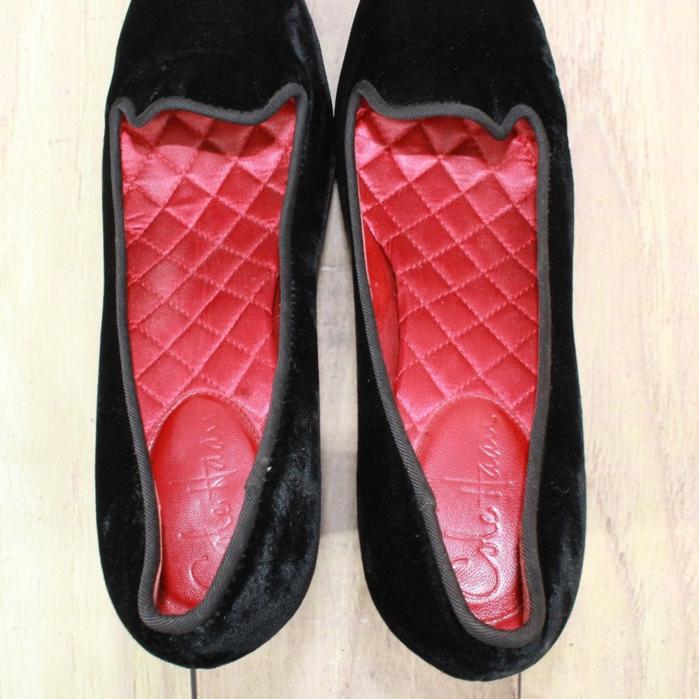 COLE HAAN Black Velvet Slip on Air Soles Block Heel Shoes Size 8.5 B - Picture 7 of 11